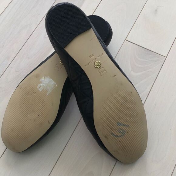 Ann Taylor Women's Quilted Leather Slip On Soft Cap-toe Ballet Shoes Black 8M - Picture 5 of 5